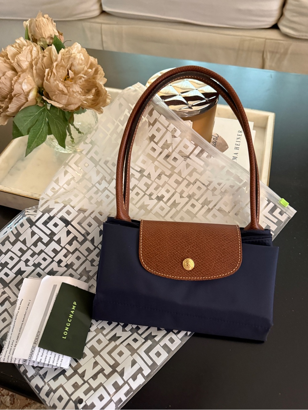 Longchamp Le Pliage Tote Navy Medium